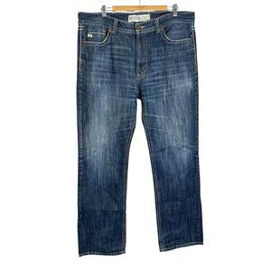 Big Star Men's Blue Jeans Denim Sz 40 x 34 Straight Leg Relaxed White Seams